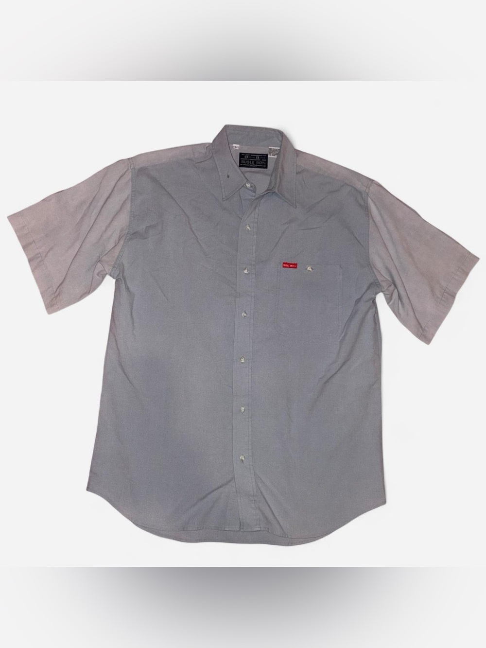 vtg 90s colorblock short sleeve button-up - bugle boy special issue, sz lg